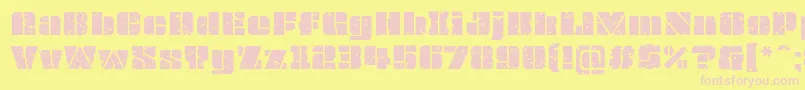 OvrkllGrunge Font – Pink Fonts on Yellow Background