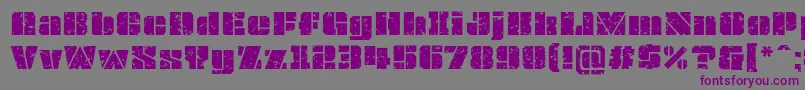Шрифт OvrkllGrunge – фиолетовые шрифты на сером фоне