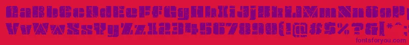 Fonte OvrkllGrunge – fontes roxas em um fundo vermelho
