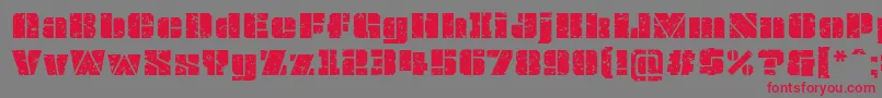 Шрифт OvrkllGrunge – красные шрифты на сером фоне