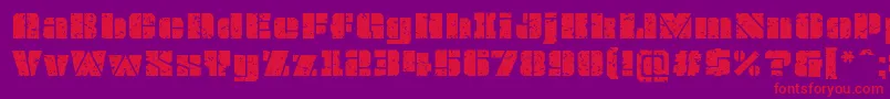 OvrkllGrunge Font – Red Fonts on Purple Background