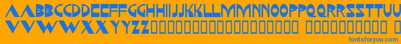 Kozmonauta Font – Blue Fonts on Orange Background