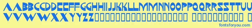 Kozmonauta Font – Blue Fonts on Yellow Background