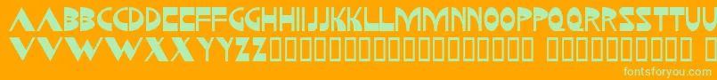 Kozmonauta Font – Green Fonts on Orange Background