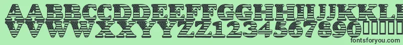 LmsStarSpangled-Schriftart – Schwarze Schriften auf grünem Hintergrund