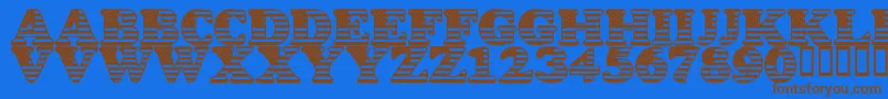 LmsStarSpangled Font – Brown Fonts on Blue Background