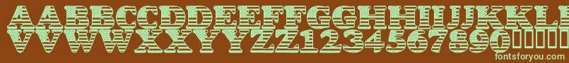 LmsStarSpangled-Schriftart – Grüne Schriften auf braunem Hintergrund
