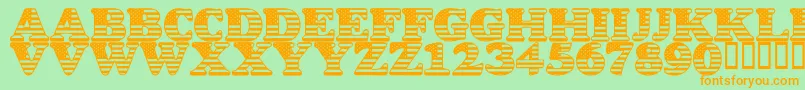 LmsStarSpangled Font – Orange Fonts on Green Background