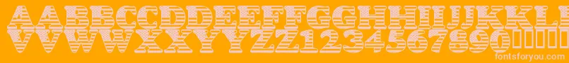 LmsStarSpangled-Schriftart – Rosa Schriften auf orangefarbenem Hintergrund
