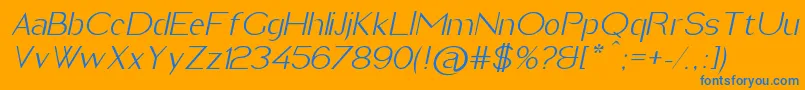 ImeldaLightItalic Font – Blue Fonts on Orange Background