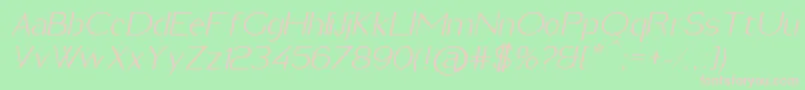 ImeldaLightItalic Font – Pink Fonts on Green Background