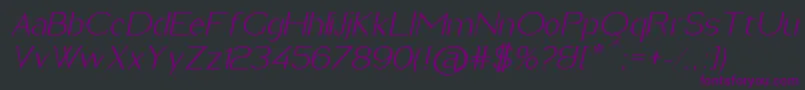 ImeldaLightItalic Font – Purple Fonts on Black Background