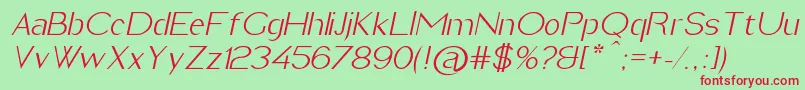 ImeldaLightItalic Font – Red Fonts on Green Background