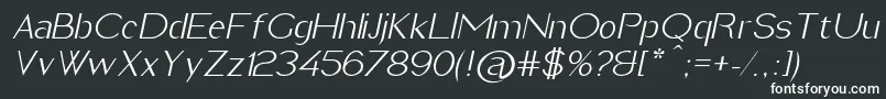 フォントImeldaLightItalic – 白い文字