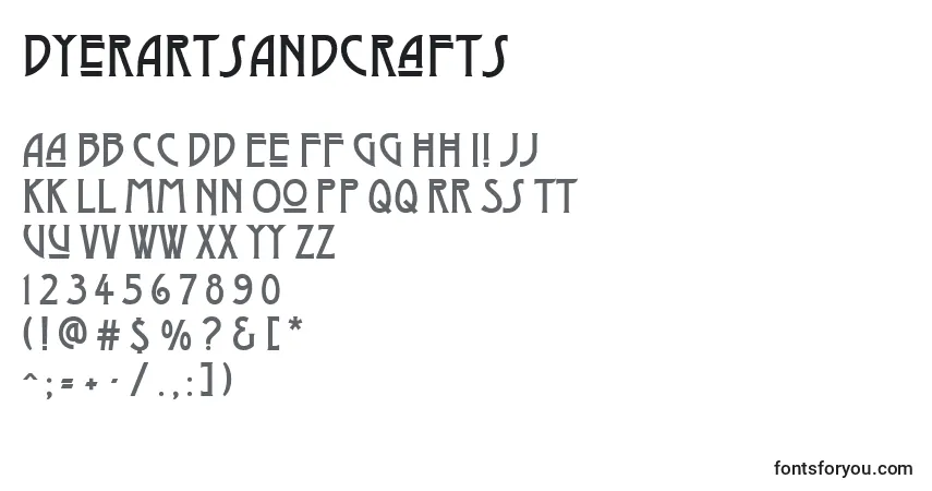 Schriftart DyerArtsAndCrafts – Alphabet, Zahlen, spezielle Symbole
