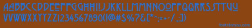 DyerArtsAndCrafts Font – Blue Fonts on Brown Background