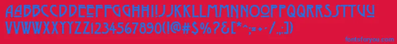 DyerArtsAndCrafts Font – Blue Fonts on Red Background