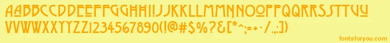 DyerArtsAndCrafts Font – Orange Fonts on Yellow Background