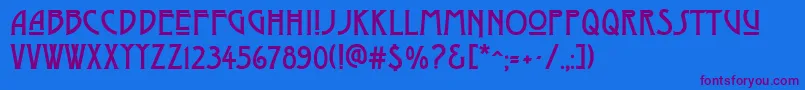 DyerArtsAndCrafts Font – Purple Fonts on Blue Background