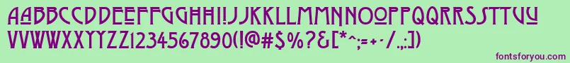 DyerArtsAndCrafts Font – Purple Fonts on Green Background