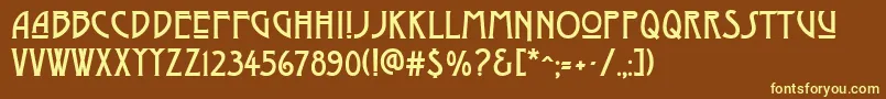 DyerArtsAndCrafts Font – Yellow Fonts on Brown Background