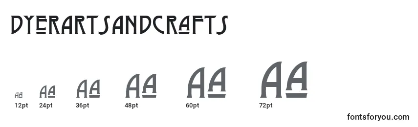 DyerArtsAndCrafts-fontin koot