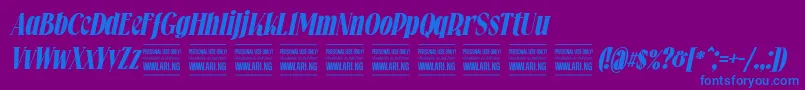 Falkinserifbolditalicpersonal Font – Blue Fonts on Purple Background