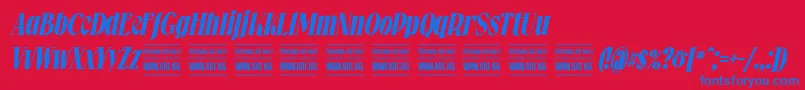 Falkinserifbolditalicpersonal Font – Blue Fonts on Red Background