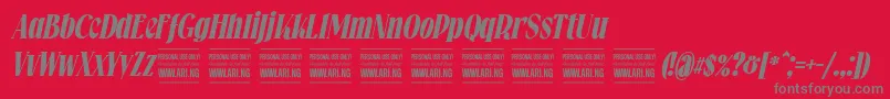 Falkinserifbolditalicpersonal Font – Gray Fonts on Red Background