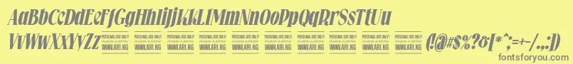 Falkinserifbolditalicpersonal Font – Gray Fonts on Yellow Background