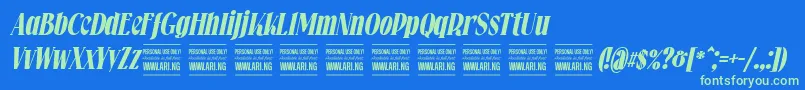 Falkinserifbolditalicpersonal Font – Green Fonts on Blue Background