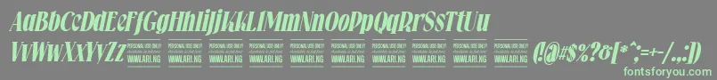 Falkinserifbolditalicpersonal Font – Green Fonts on Gray Background