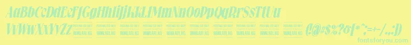 Police Falkinserifbolditalicpersonal – polices vertes sur fond jaune