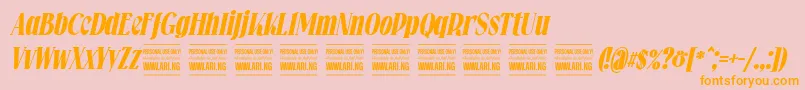 Falkinserifbolditalicpersonal Font – Orange Fonts on Pink Background