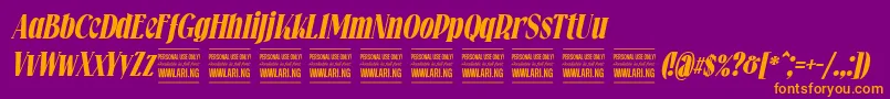 Falkinserifbolditalicpersonal Font – Orange Fonts on Purple Background