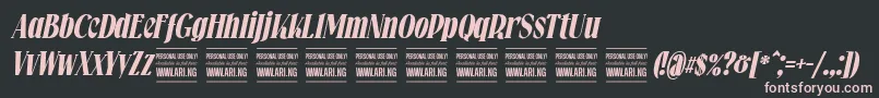 Falkinserifbolditalicpersonal Font – Pink Fonts on Black Background