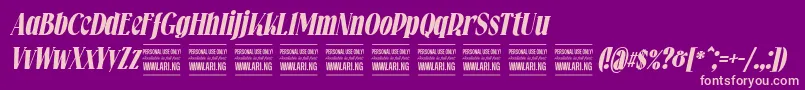 Falkinserifbolditalicpersonal Font – Pink Fonts on Purple Background