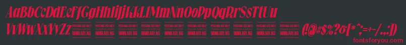 Falkinserifbolditalicpersonal Font – Red Fonts on Black Background