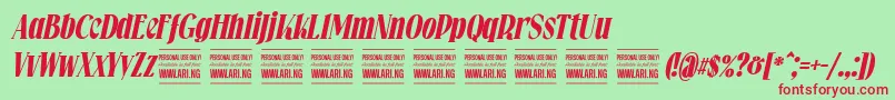 Falkinserifbolditalicpersonal Font – Red Fonts on Green Background