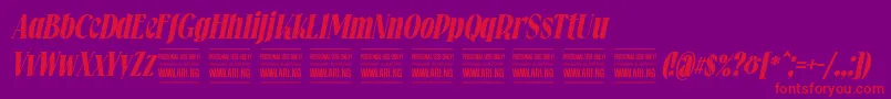 Falkinserifbolditalicpersonal Font – Red Fonts on Purple Background