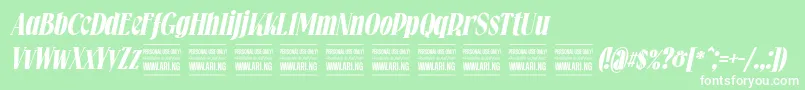 Falkinserifbolditalicpersonal Font – White Fonts on Green Background