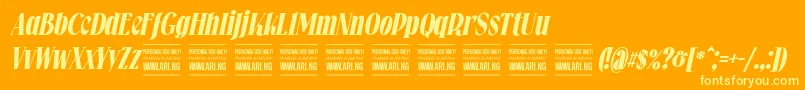 Falkinserifbolditalicpersonal Font – Yellow Fonts on Orange Background