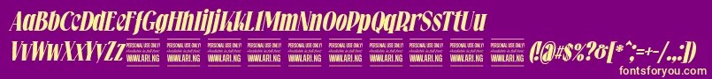 Falkinserifbolditalicpersonal Font – Yellow Fonts on Purple Background