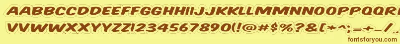 Komtitwr Font – Brown Fonts on Yellow Background