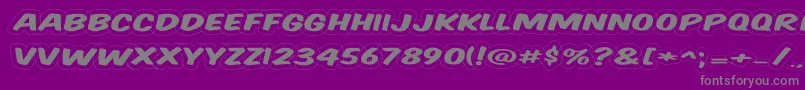 フォントKomtitwr – 紫の背景に灰色の文字