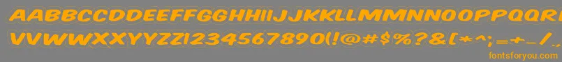 Weitere Informationen zur Komtitwr-Schriftart Komtitwr-Schriftart – Orangefarbene Schriften auf grauem Hintergrund