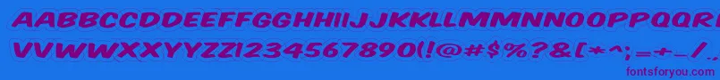 Komtitwr Font – Purple Fonts on Blue Background