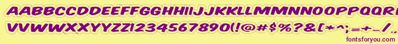 Komtitwr Font – Purple Fonts on Yellow Background