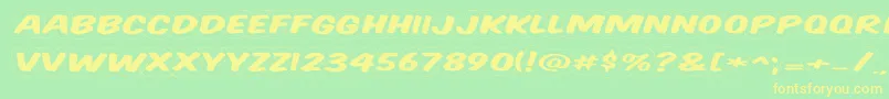 Komtitwr Font – Yellow Fonts on Green Background