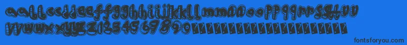 Houserave Font – Black Fonts on Blue Background